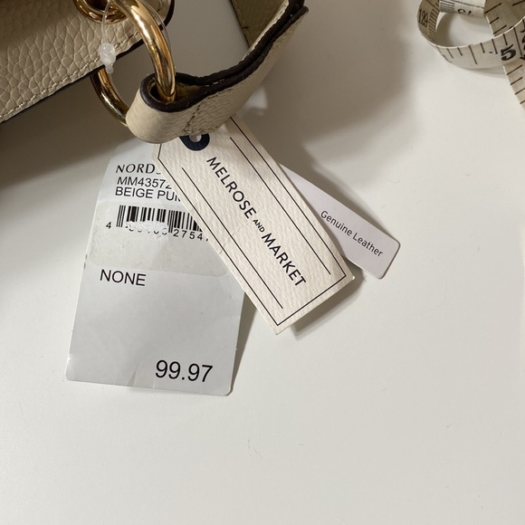 MELROSE AND MARKET pebbled leather hobo shoulder bag with crossbody strap white - Picture 9 of 15